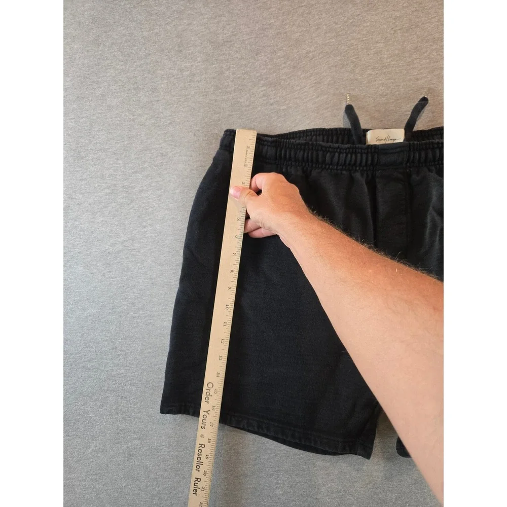 Second/Layer Sweat Shorts Mens XL Black Embroidered Athleisure Made in Portugal